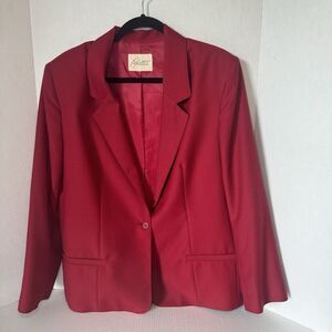 Vintage Pykettes Women's  1 button Red Blazer Jacket Size 16